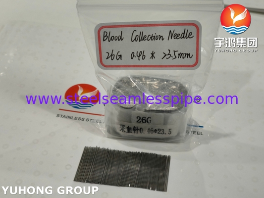 26G tubo de aguja para recolección de sangre médica, tres puntas de lanza sólida, 0,46 * 23,5 mm