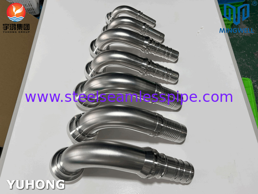Fitting de manguera de acero inoxidable de 90° SAE Flange SS316L para aplicaciones de conexión de tubos de manguera