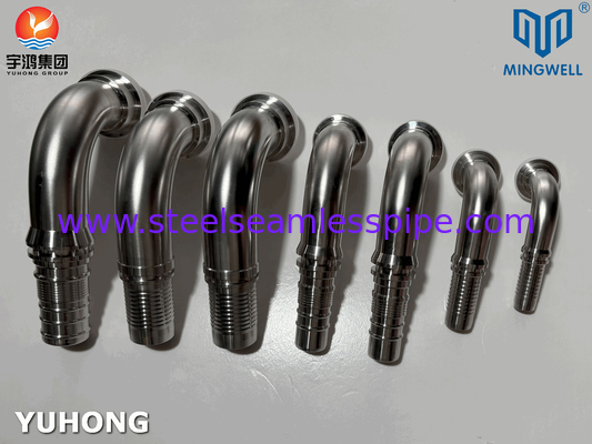 Fitting de manguera de acero inoxidable de 90° SAE Flange SS316L para aplicaciones de conexión de tubos de manguera
