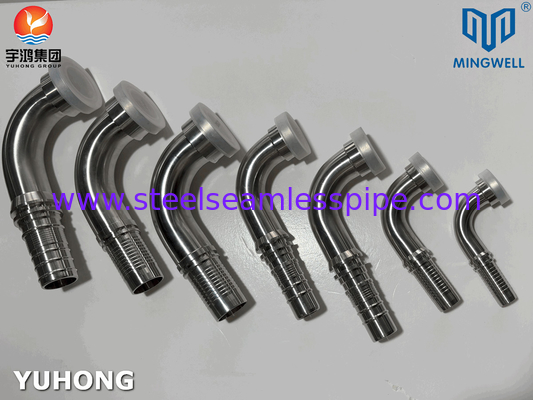 Fitting de manguera de acero inoxidable de 90° SAE Flange SS316L para aplicaciones de conexión de tubos de manguera
