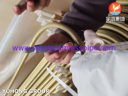Tubo de intercambiador de calor de aluminio de latón ASME SB111 C68700 U para enfriadores de refinerías