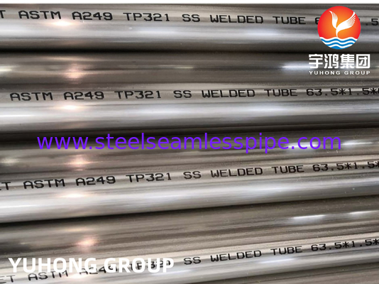 ASTM A249 TP321 Tubo de acero inoxidable soldado Calderas de calentamiento brillante, intercambiadores de calor y aplicaciones de supercalentadores