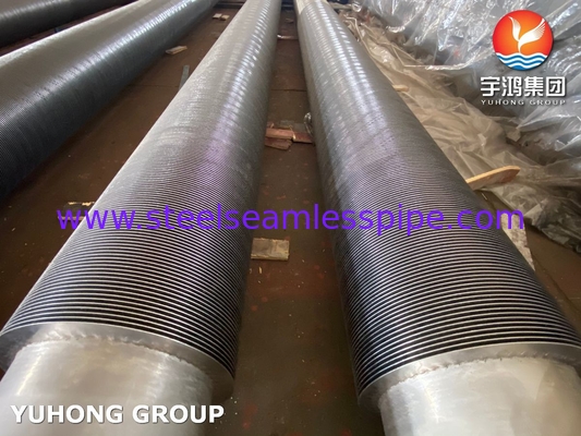 Tubo de aleta de soldadura en espiral de alta frecuencia ASTM A312 TP347H para calderas de gases de escape
