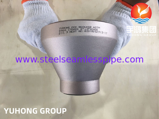 ASTM B466 C70600 Accesorio de aleación de cobre Reducidor excéntrico B16.9 para sistema de enfriamiento