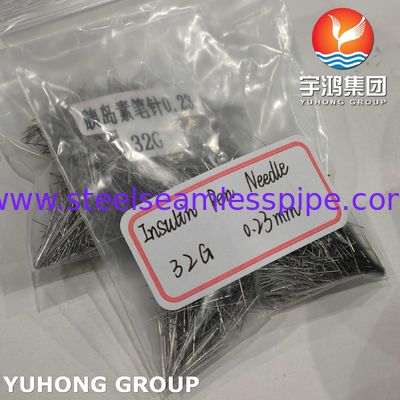 Aguja de insulina ISO9626 SUS304, tubo de aguja con punta de cinco biseles para el tratamiento de la diabetes
