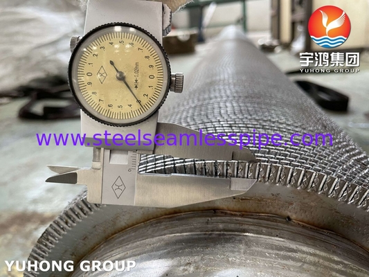 ASME SA312 TP347 Tubo dentado HFW de acero inoxidable con banda de aleta de acero inoxidable para economizador