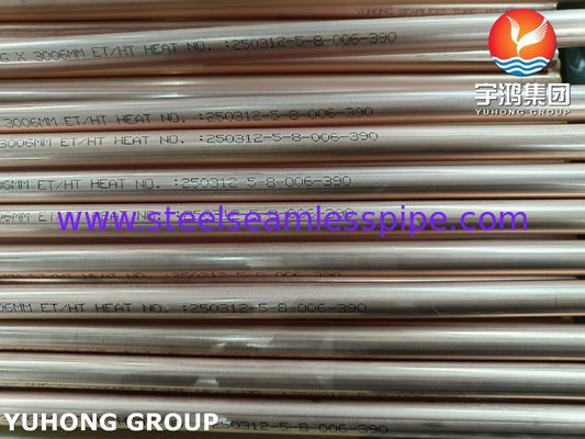 Tubo sin costura de cobre rojo JIS H3300 C1220T para suministro de agua y transporte de gas en edificios