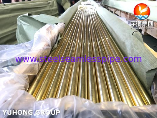 Tubo sin costura de latón almirantazgo B111 C44300, ampliamente utilizado en condensadores e intercambiadores de calor