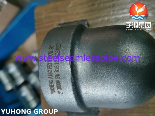ASTM A182 F53 S32750 Acero inoxidable súper dúplex de ajuste 90Deg Codo B16.11 Aplicación química