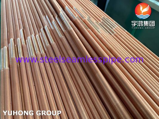 Tubo de cobre y níquel B111 C70600-O61 Tubo de aleta espiral para enfriador de aire de enfriador