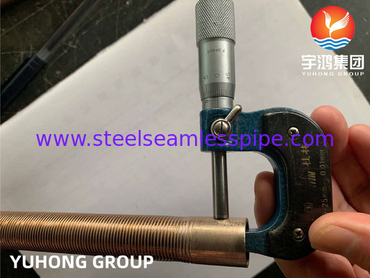 Tubo de cobre y níquel B111 C70600-O61 Tubo de aleta espiral para enfriador de aire de enfriador