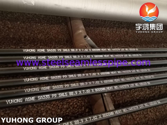 Tubo de acero de aleación ferrítica ASTM A335 P9 para alta temperatura 88.9MM X 7.62MM