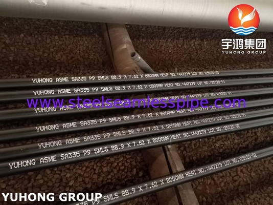 Tubo de acero de aleación ferrítica ASTM A335 P9 para alta temperatura 88.9MM X 7.62MM
