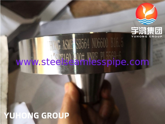 Brida de aleación de níquel Inconel 600 (Aleación 600, UNS N06600), ASTM B564 / ASME SA564, Cuello soldado con cara realzada (WNRF)