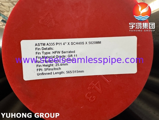 Tubo aleteado serrado ASTM A335 P11 con aleta GR 11 para sistema HSRG de sobrecalentador