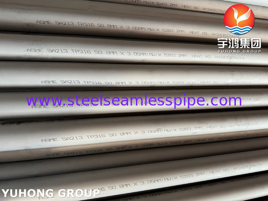 Tubo de intercambiador de calor sin costura de acero inoxidable ASME SA213 TP316 (UNS S31600)