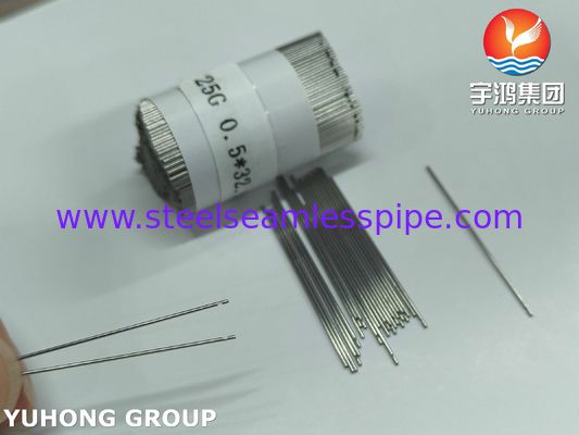 25G*32.5MM tubo de aguja dental de hierro inoxidable médico de agujero único de riego ISO9626 SUS304