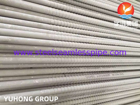Tubos con aletas corrugadas de acero inoxidable TP304 / TP304L TP316 / TP316L para intercambiadores de calor