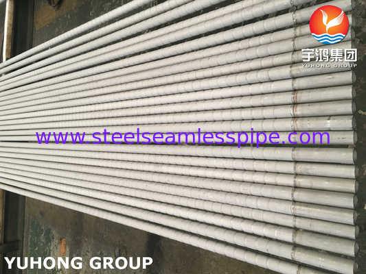 Tubos con aletas corrugadas de acero inoxidable TP304 / TP304L TP316 / TP316L para intercambiadores de calor