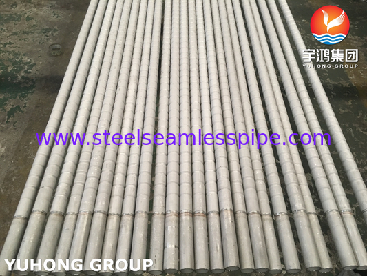 Tubos con aletas corrugadas de acero inoxidable TP304 / TP304L TP316 / TP316L para intercambiadores de calor