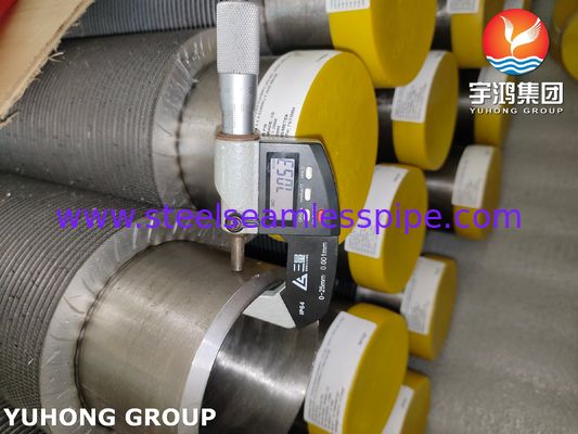 Tubo ASTM A376 TP347H con aletas de CS, tubo aleteado HFW, solución resistente al calor de grado profesional