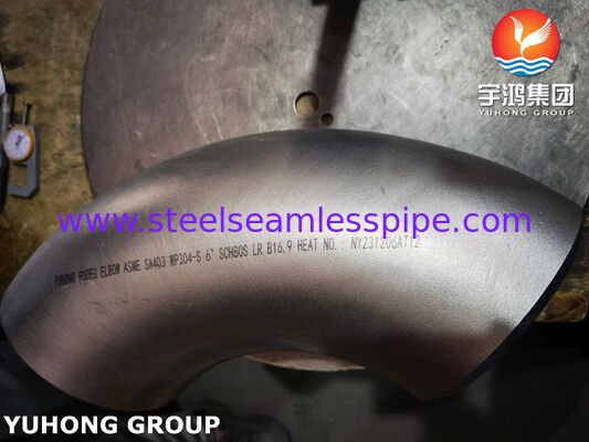 Codo de ajuste de acero inoxidable ASTM A403 WP304 soldado a tope