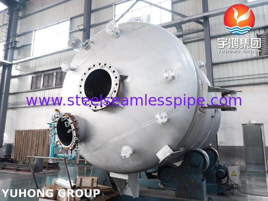 Recipiente de reactor encamisado certificado con el sello ASME U en acero al carbono SA516 Gr.70 con agitador para mezcla