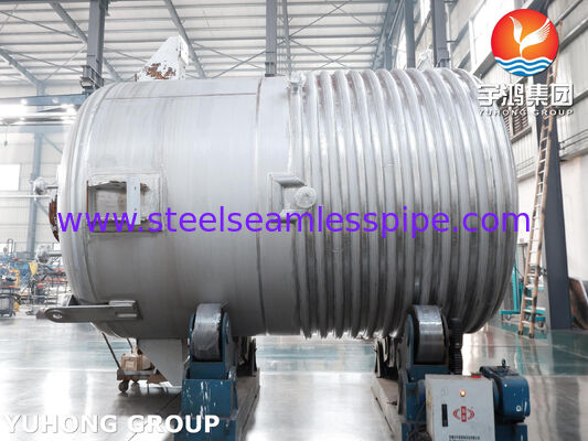 Recipiente de reactor encamisado certificado con el sello ASME U en acero al carbono SA516 Gr.70 con agitador para mezcla
