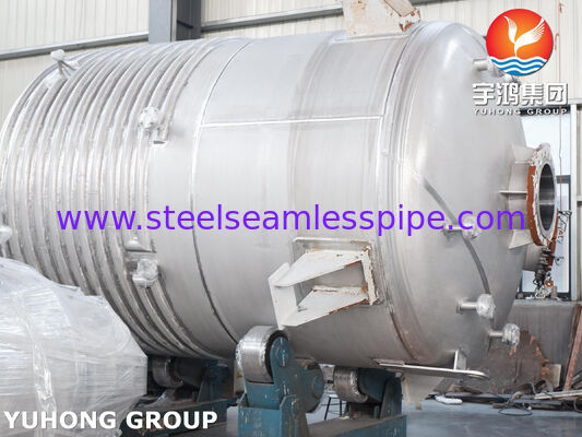 Recipiente de reactor encamisado certificado con el sello ASME U en acero al carbono SA516 Gr.70 con agitador para mezcla