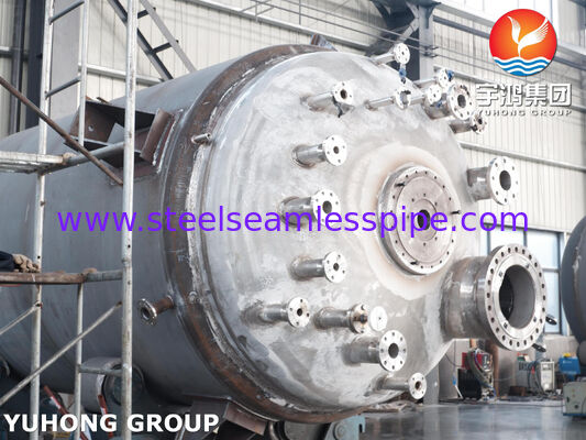 Recipiente de reactor encamisado certificado con el sello ASME U en acero al carbono SA516 Gr.70 con agitador para mezcla