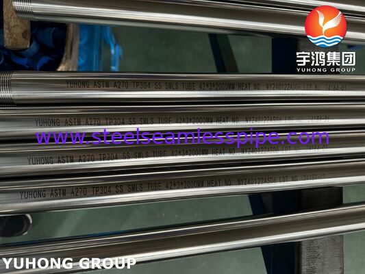 Tubo sanitario de acero inoxidable ASTM A270 TP304 3A para planta de procesamiento de alimentos, extremo roscado NPT