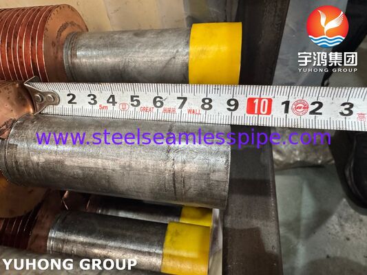 Tubos con aletas incorporadas para calderas y economizadores A106 Gr.B Base aletas de cobre