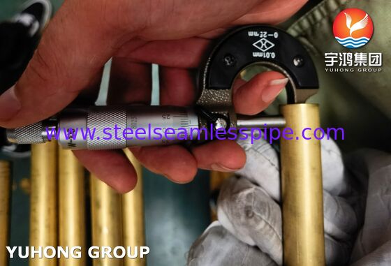 Aplicación del condensador y del intercambiador de calor ASTM B111 C68700 Tubo de cobre y níquel