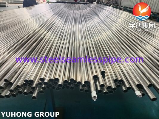 Tubo soldado de acero inoxidable TP304 recocido brillante ASME SA249 para sistema de refrigeración