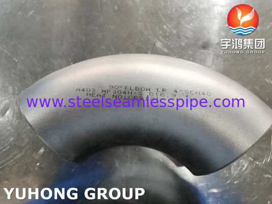 Codo de conexión ASTM A403 WP304H-S para campo industrial, accesorio de tubería de acero inoxidable