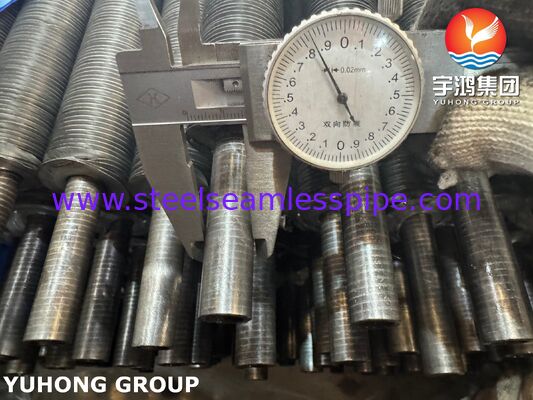 Tubo Aleteado Enroscado de Aluminio AL1060 con Pie en L sobre Tubo Base ASTM A179