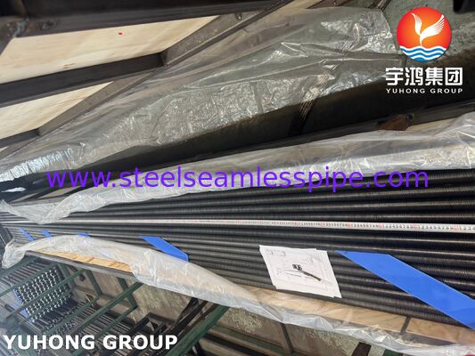 Tubo Aleteado Enroscado de Aluminio AL1060 con Pie en L sobre Tubo Base ASTM A179