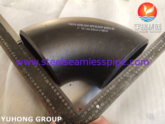Accesorios para tuberías de acero al carbono sin costura, A234 WPB Codo para tuberías a presión ASME B16.9