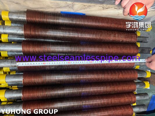 Tubos con aletas integrados ASTM A106 Gr.B con aletas de cobre CU-T2 para enfriadores de aire