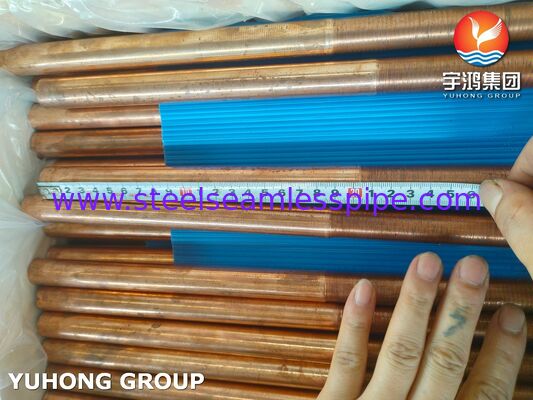 ASTM B111 C12200 Tubo sin costura de cobre desoxidado con fósforo para condensador de intercambiadores de calor