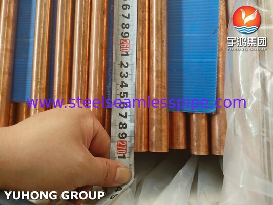 ASTM B111 C12200 Tubo sin costura de cobre desoxidado con fósforo para condensador de intercambiadores de calor