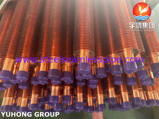 Tubos con aletas extruidos ASTM B111 C70600 para intercambiadores de calor marinos
