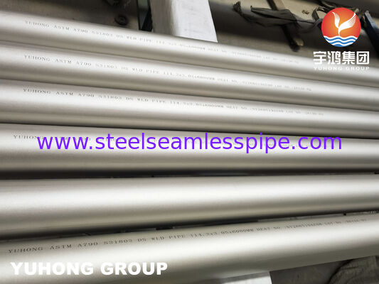 Tubería soldada de acero inoxidable dúplex ASTM A790 UNS S31803 para servicio industrial corrosivo