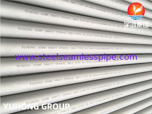 Tubería sin costura de acero inoxidable ASTM B677 TP904L UNS N08904