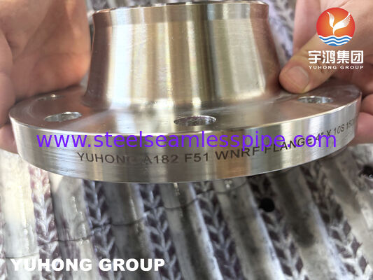 Brida de cuello de soldadura de acero inoxidable dúplex A182 F51 S31803 / S32205 WNRF