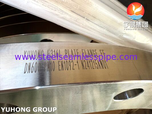 EN 1092-1 F316L Acero inoxidable de cara plana FF Flange PN16 para tuberías