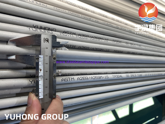Tubo sin costura de acero inoxidable ASTM A269 TP304L para procesamiento químico