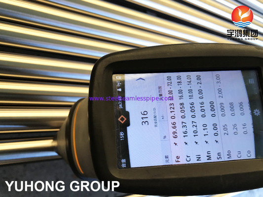 S31603 Tubo sin soldadura de acero inoxidable A269 TP316L SUPERFACIENTE anillada brillante