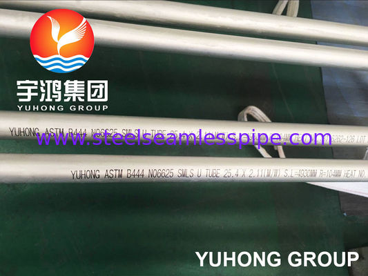 ASTM B444 Inconel 625 Tubo sin costura de U Bend para intercambiadores de calor de concha y tubo
