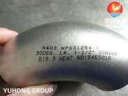 Colocación de acero inoxidable del codo de ASTM A403 WPS31254-S (254SMO) 90DEG LR